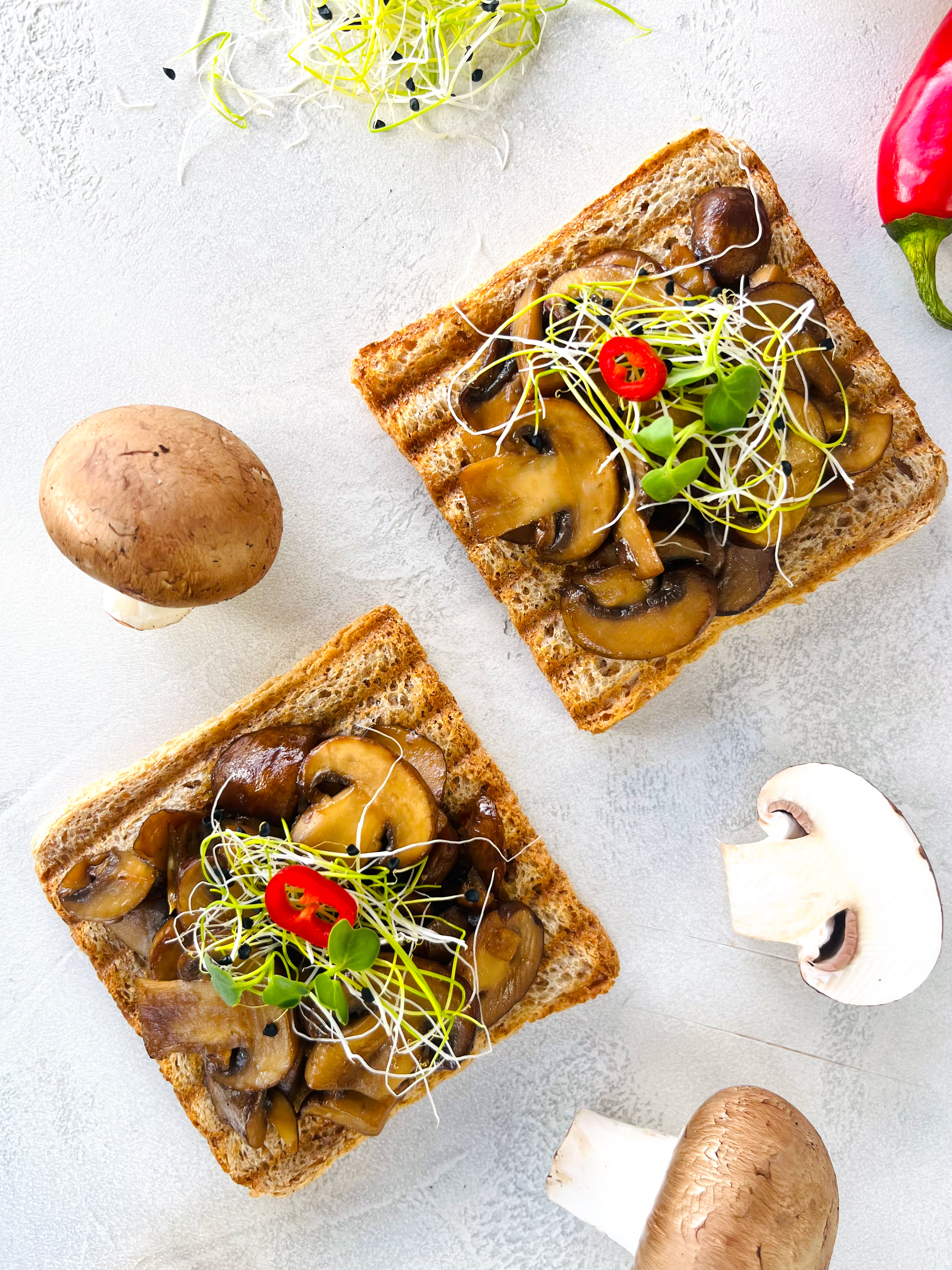 asiatischer Pilz Toast (Pilz-Schnitten), vegan